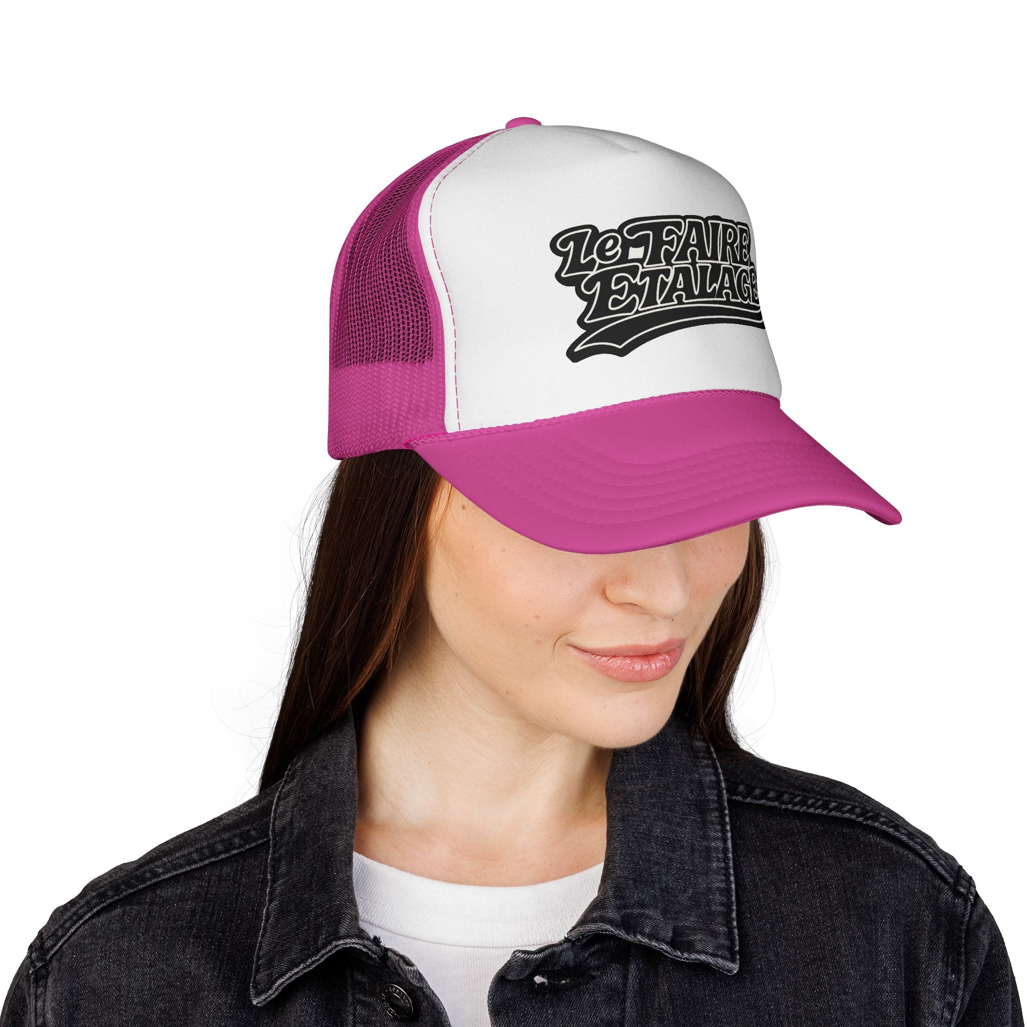 Trucker Cap — Retro 'Le Faire Étalage' Script Mesh Hat