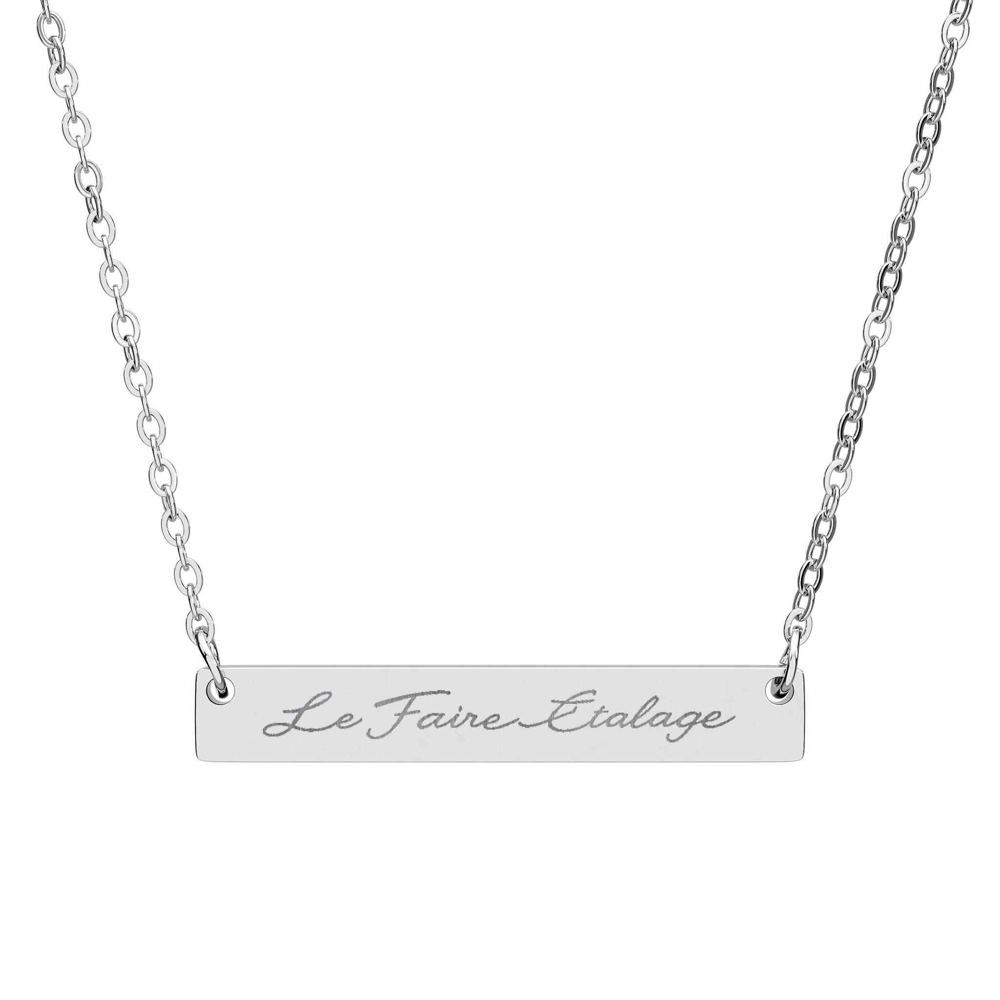 Le Faire Étalage Script Bar Necklace