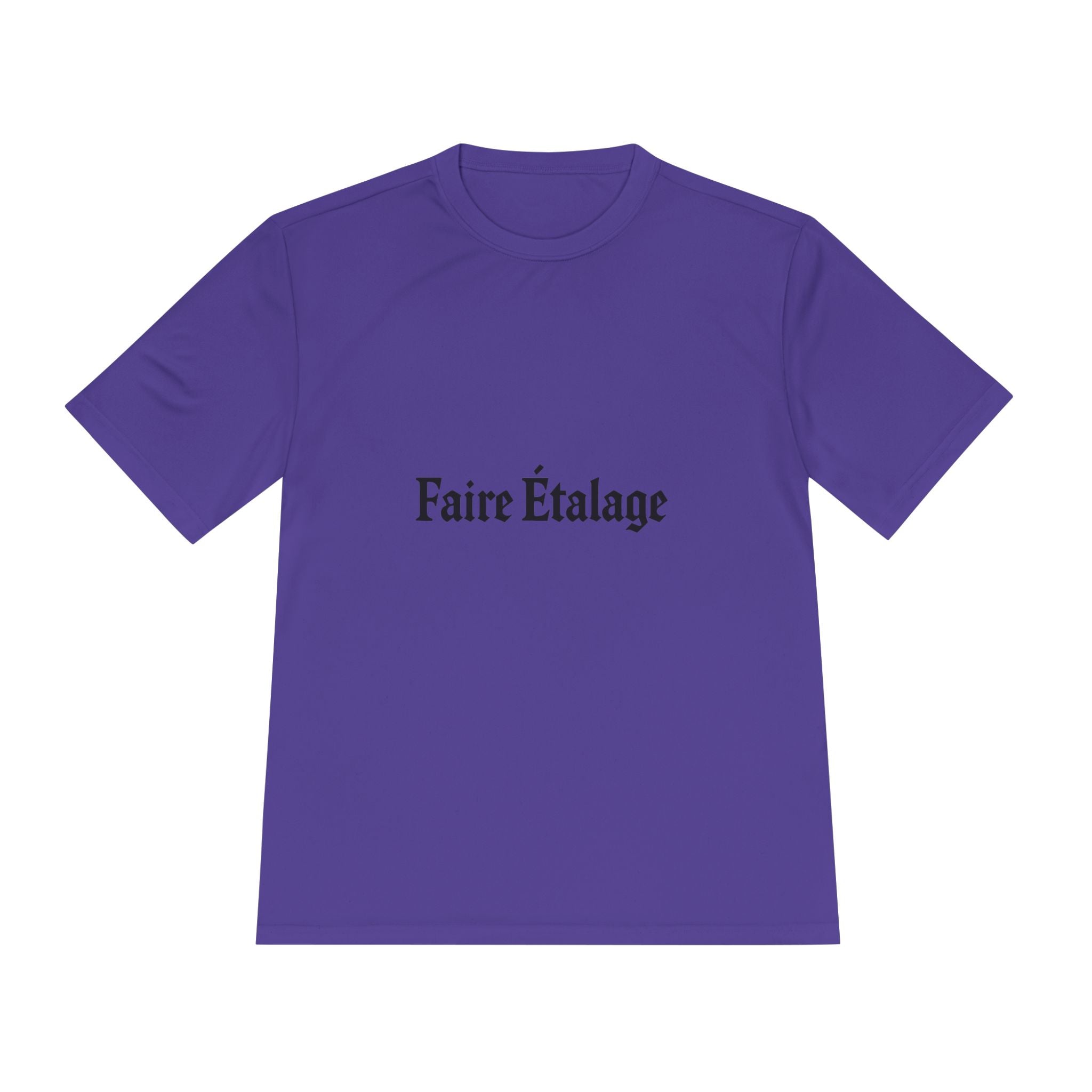 Faire Étalage Logo Tee — Minimal French Typography Moisture-Wicking Shirt