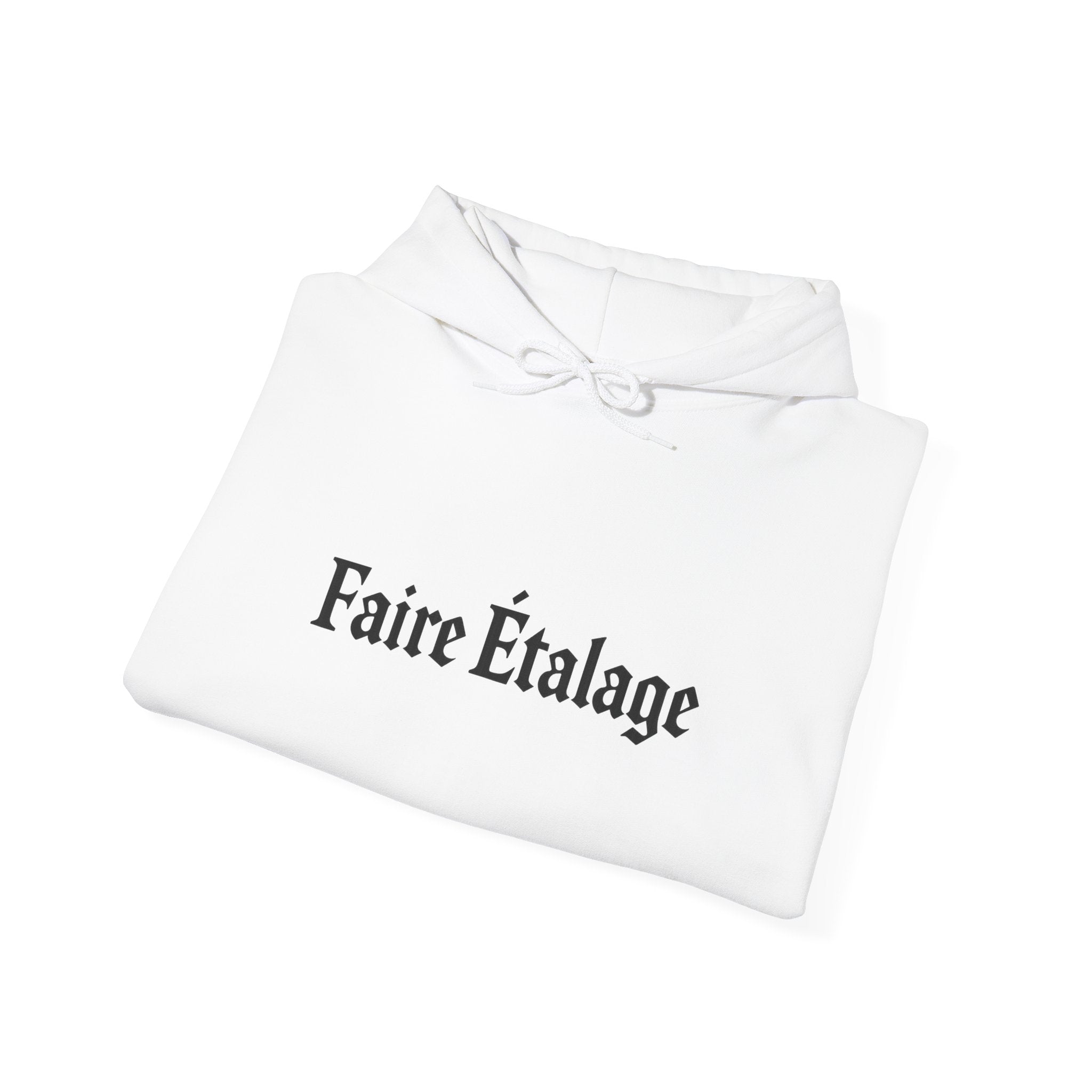 Hoodie — "Faire Étalage" Minimalist French Script Pullover