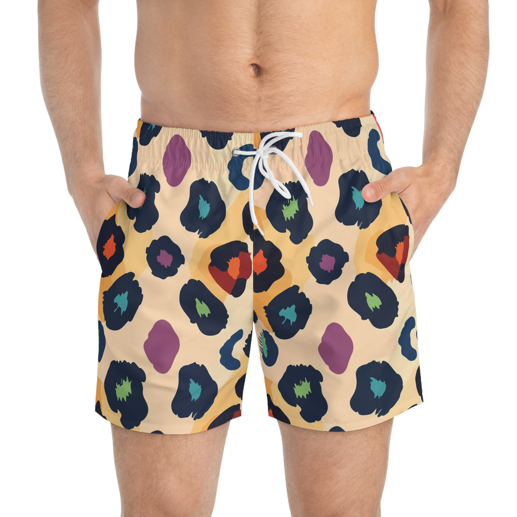 Le Faire Étalage Colorful Leopard Print Swim Trunks