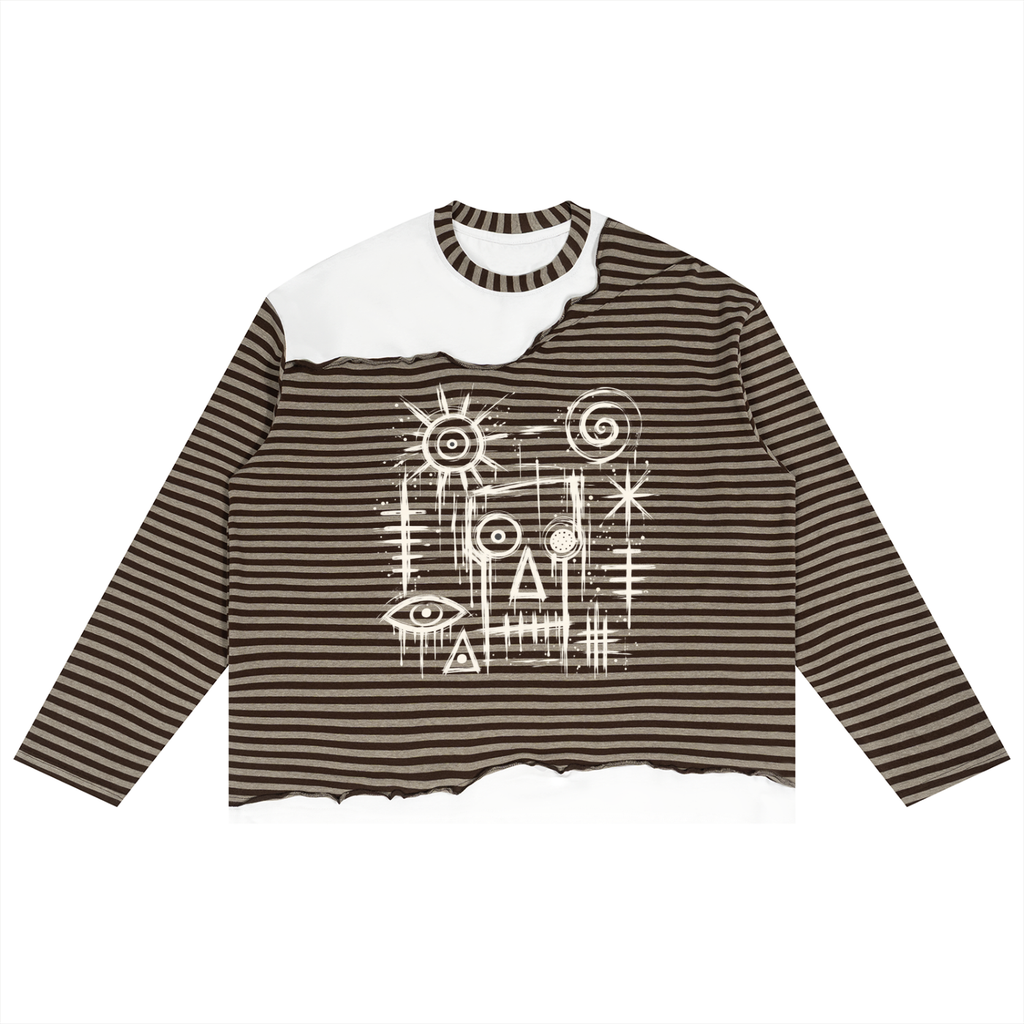 Samo's Ghost Deconstructed Two-Tone Striped Sweater
