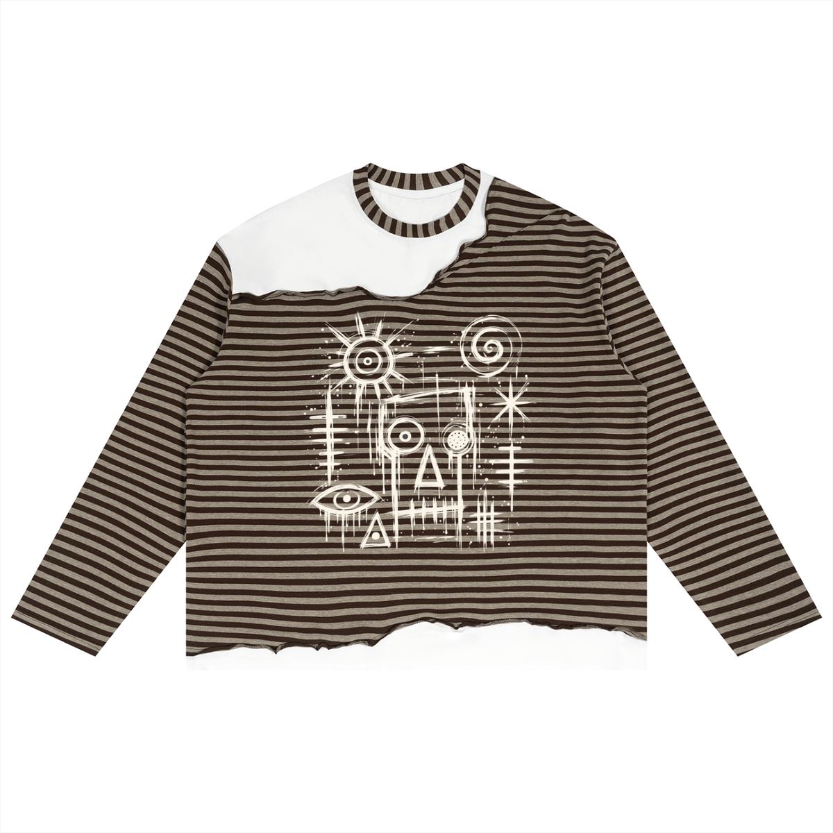 Samo's Ghost Deconstructed Two-Tone Striped Sweater