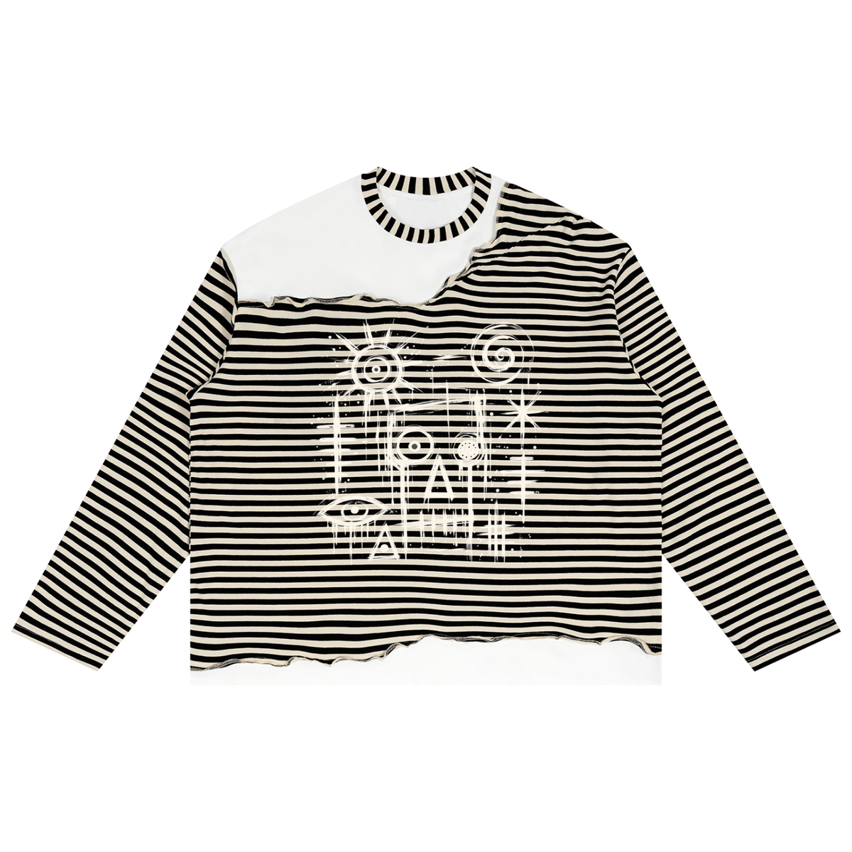 Samo's Ghost Deconstructed Two-Tone Striped Sweater