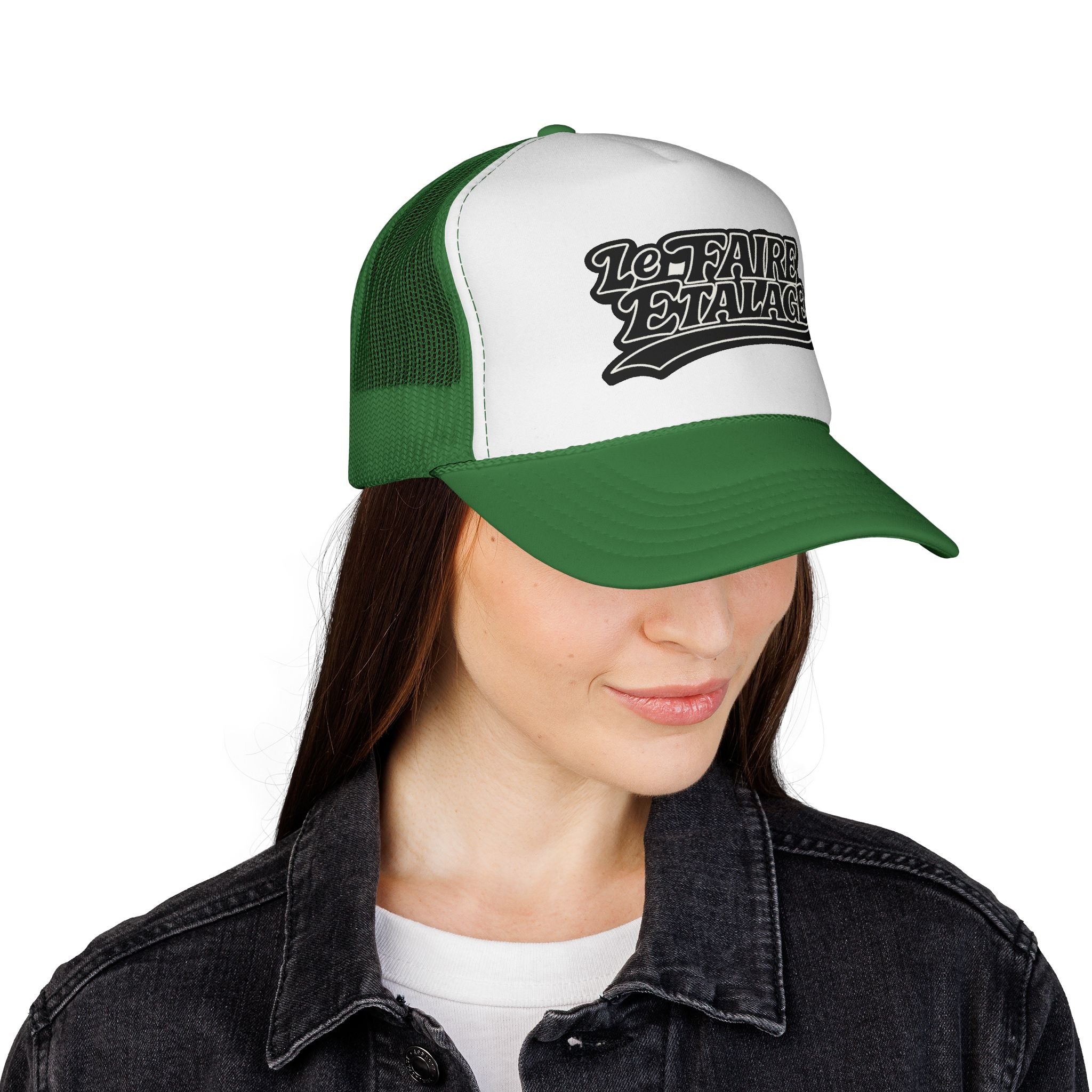 Trucker Cap — Retro 'Le Faire Étalage' Script Mesh Hat