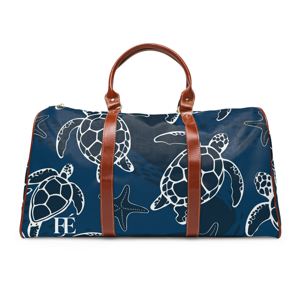 Le Faire Étalage Navy Sea Turtle Waterproof Travel Bag