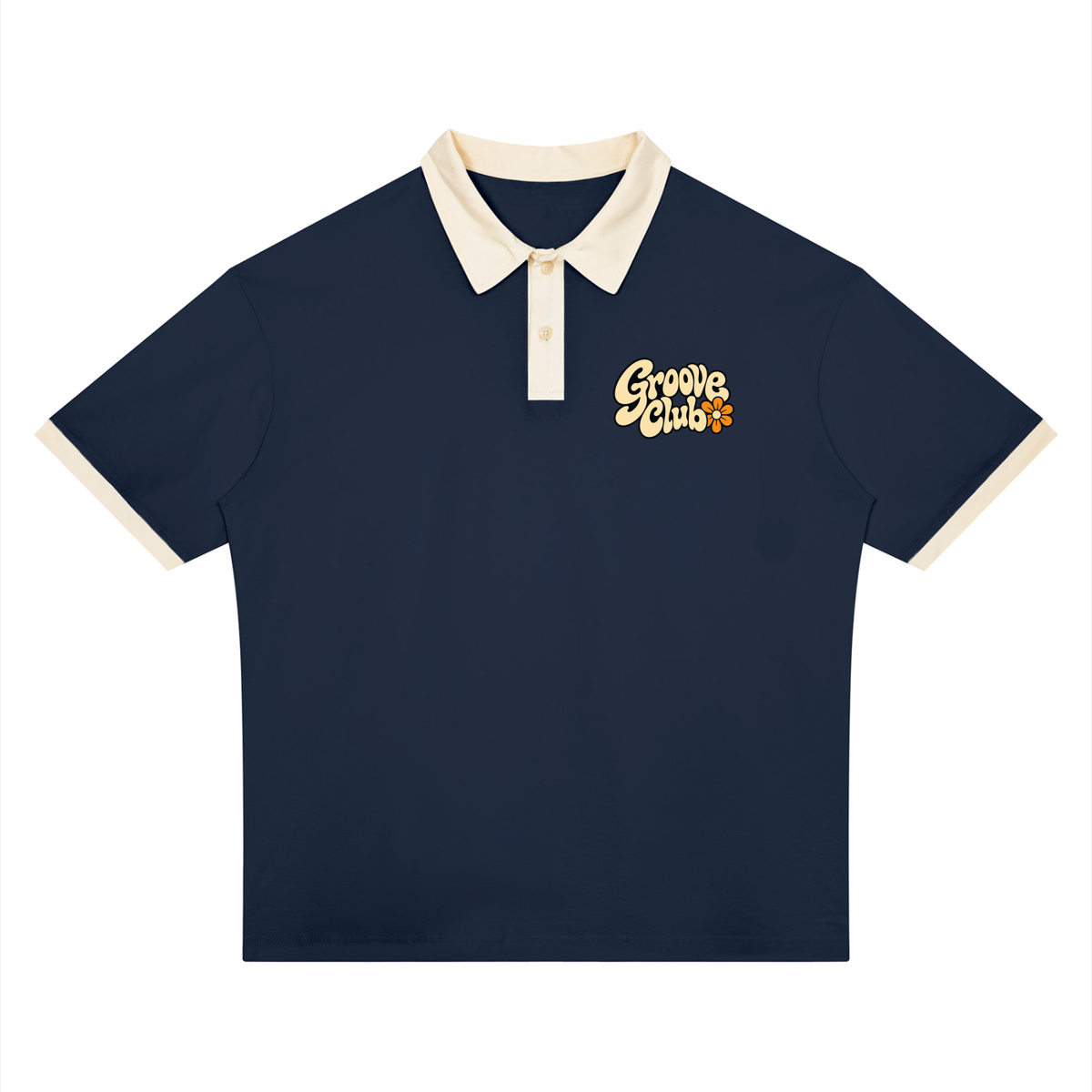 Groove Club Varsity Rugby Polo Bleu Marine / Abricot