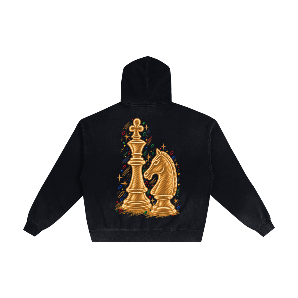 Le Faire Étalage Chess Royale Hand-Frayed Zip Hoodie
