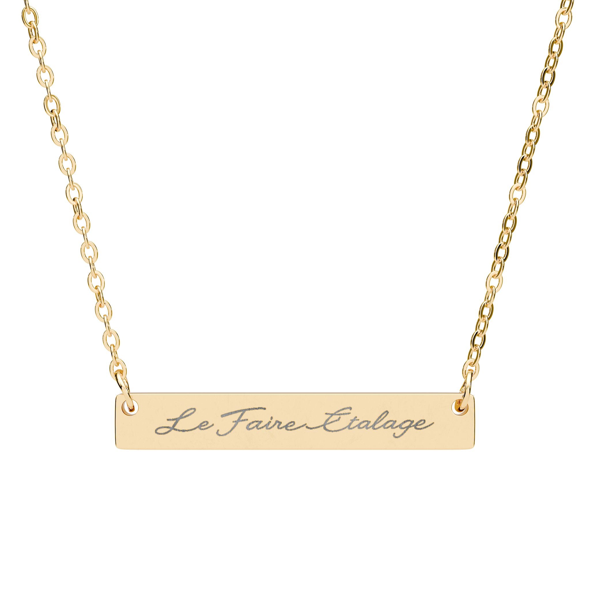 Le Faire Étalage Script Bar Necklace