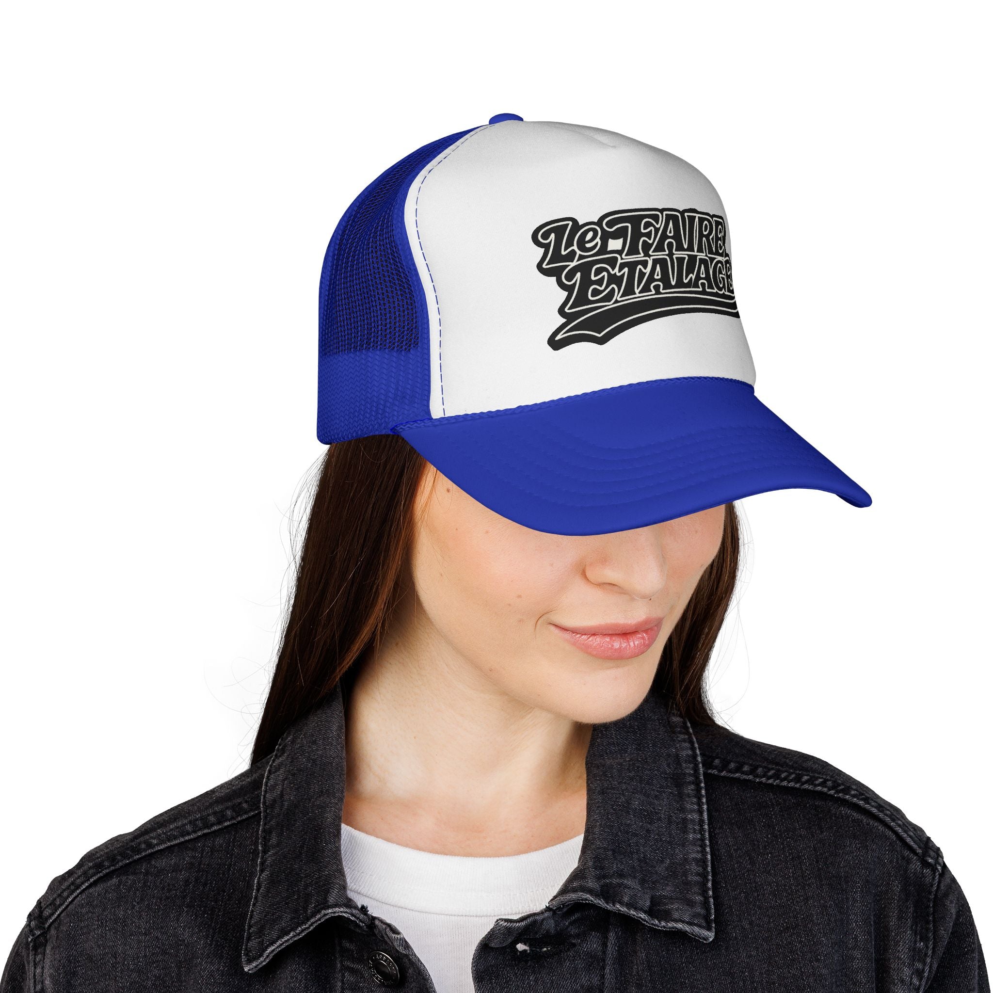 Trucker Cap — Retro 'Le Faire Étalage' Script Mesh Hat