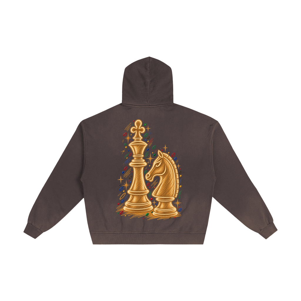 Le Faire Étalage Chess Royale Hand-Frayed Zip Hoodie