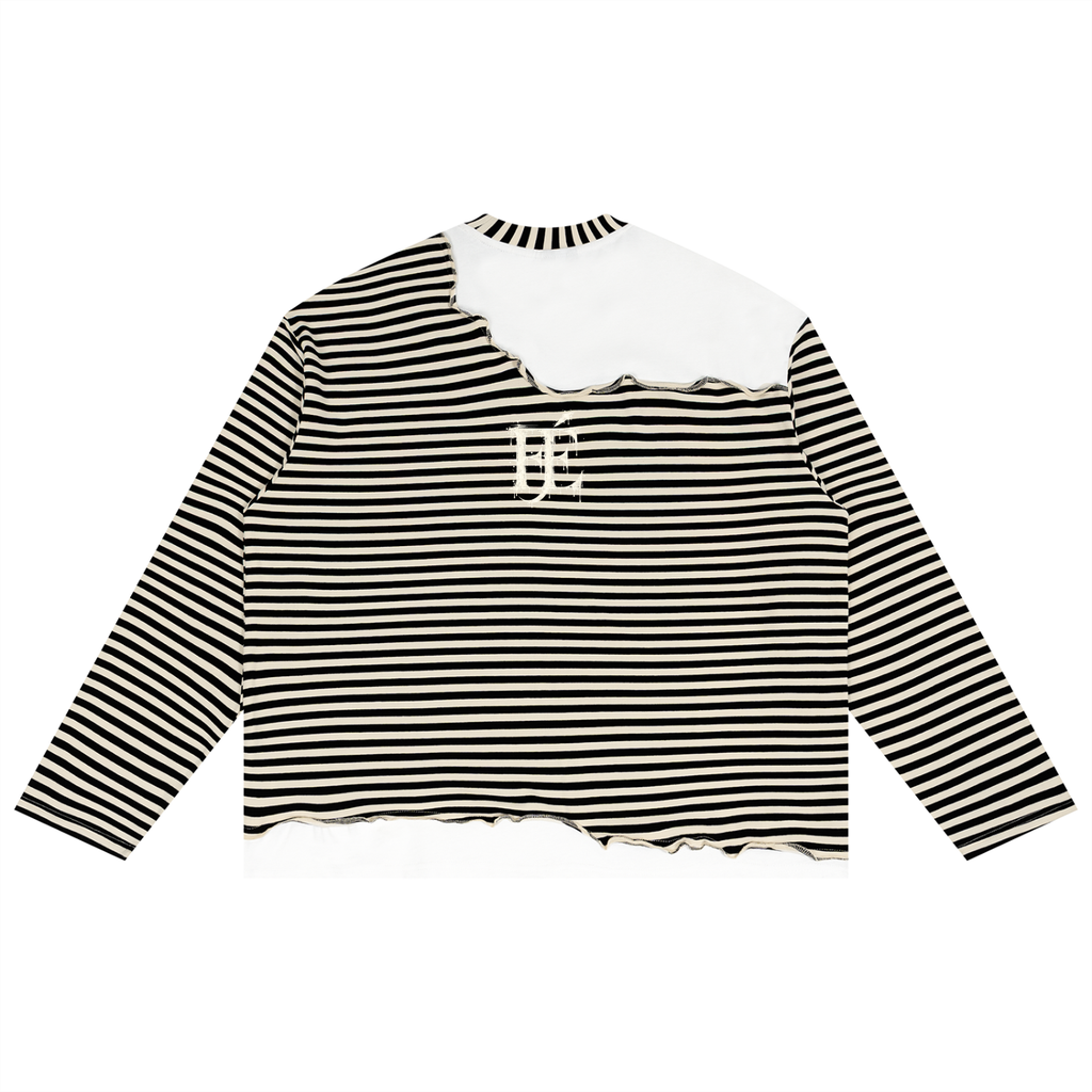 Samo's Ghost Deconstructed Two-Tone Striped Sweater